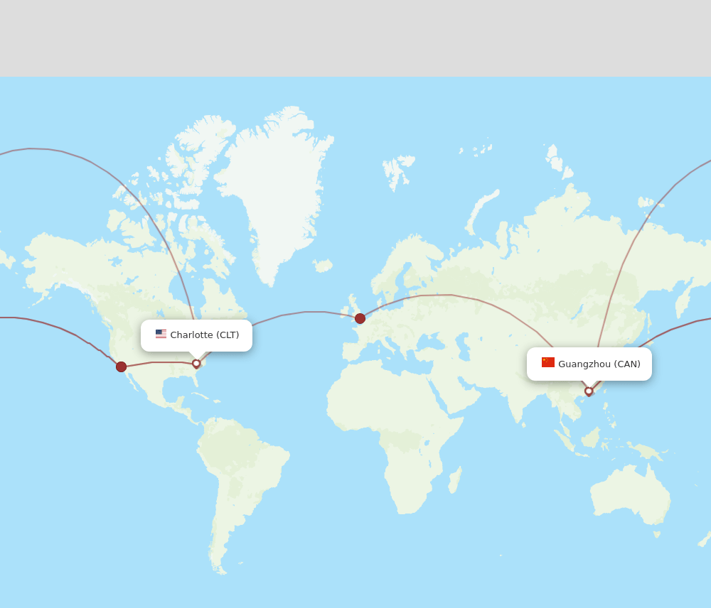 CAN-CLT flight routes