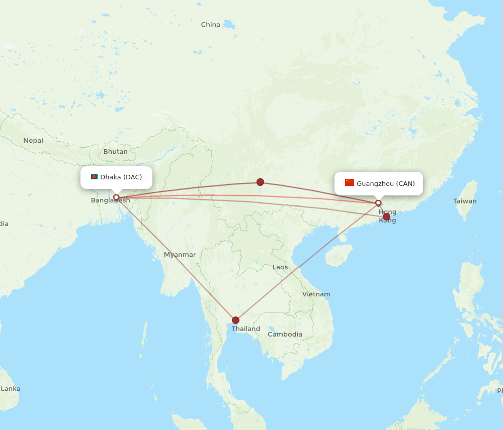 CAN-DAC flight routes