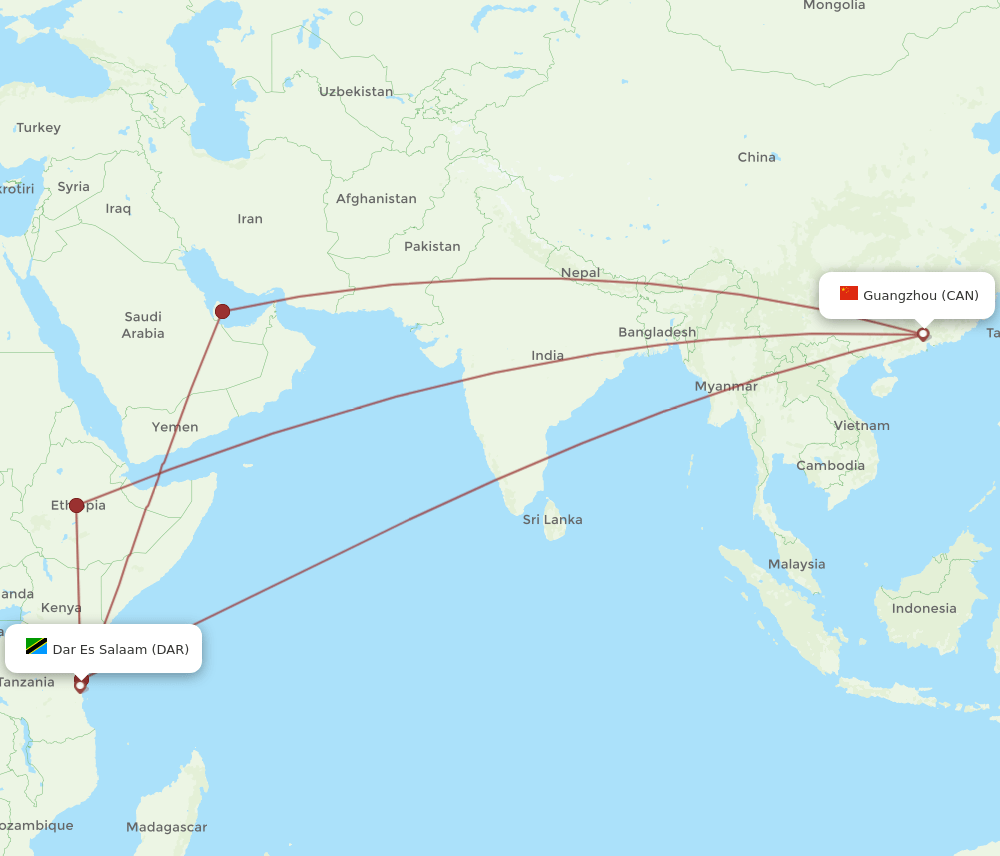 CAN-DAR flight routes