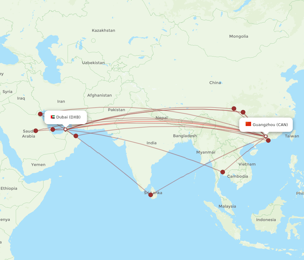 CAN-DXB flight routes