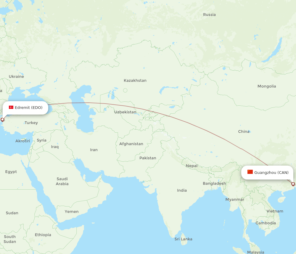 CAN-EDO flight routes
