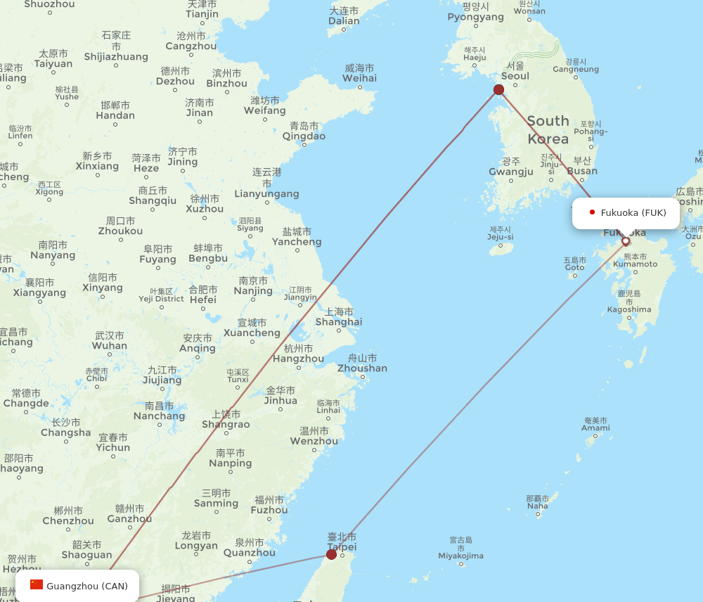 CAN-FUK flight routes