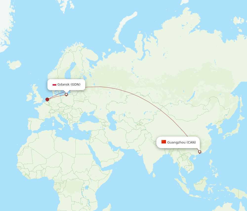 CAN-GDN flight routes