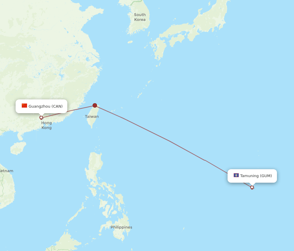 CAN-GUM flight routes