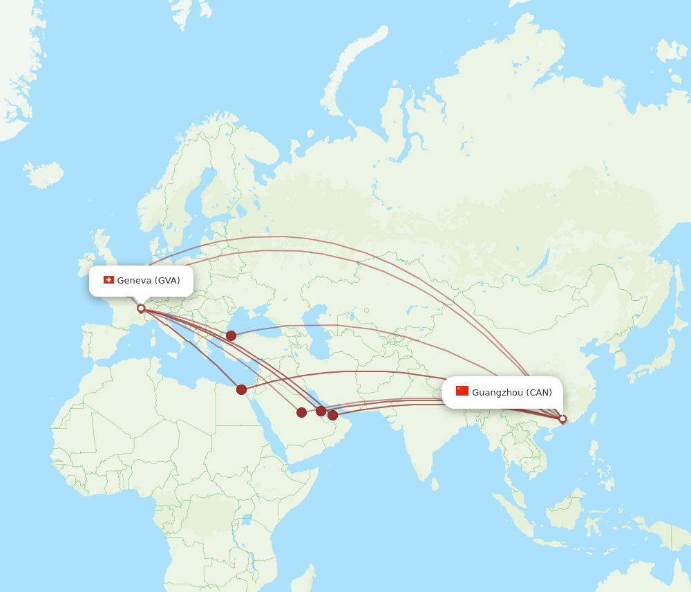 CAN-GVA flight routes