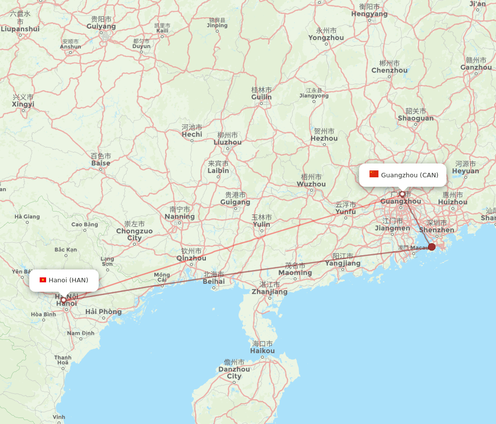 CAN-HAN flight routes