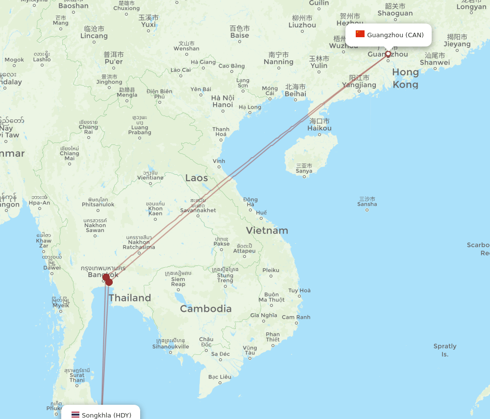 CAN-HDY flight routes