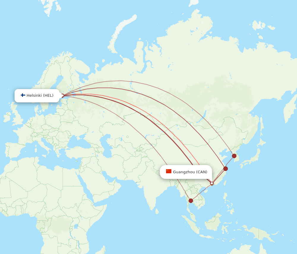 CAN to HEL flights and routes map