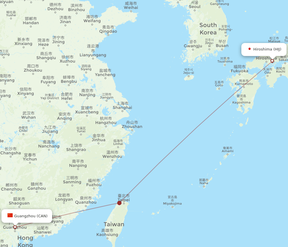 CAN-HIJ flight routes