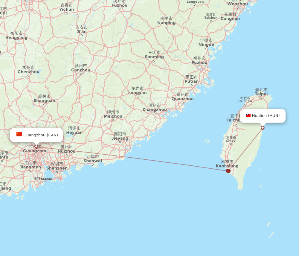 CAN-HUN flight routes
