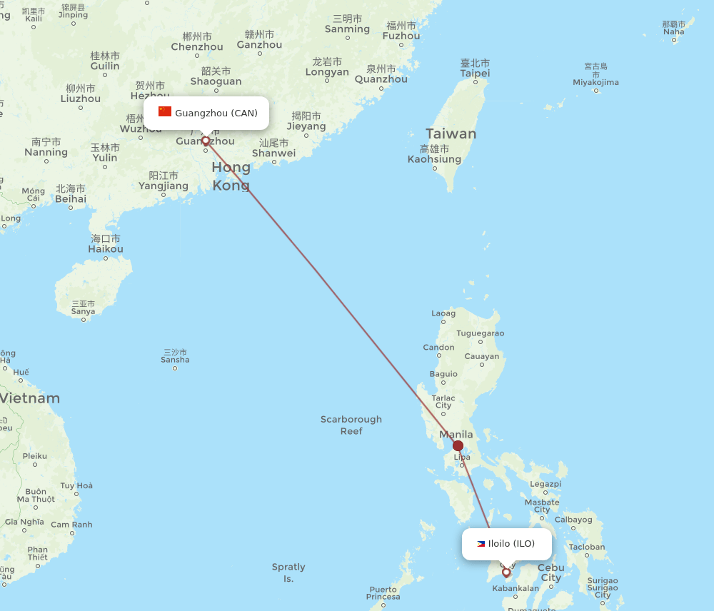 CAN-ILO flight routes