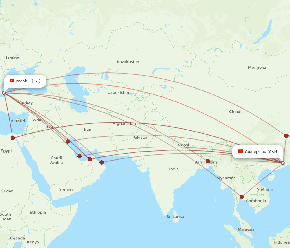 CAN-IST flight routes