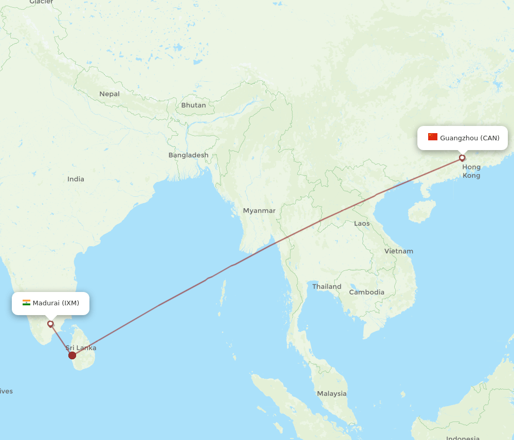 CAN-IXM flight routes