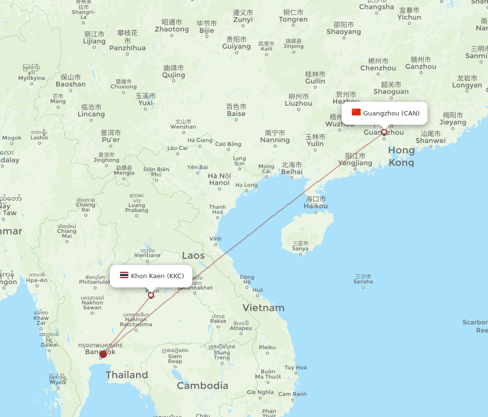 CAN-KKC flight routes