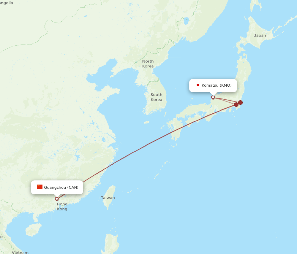 CAN-KMQ flight routes