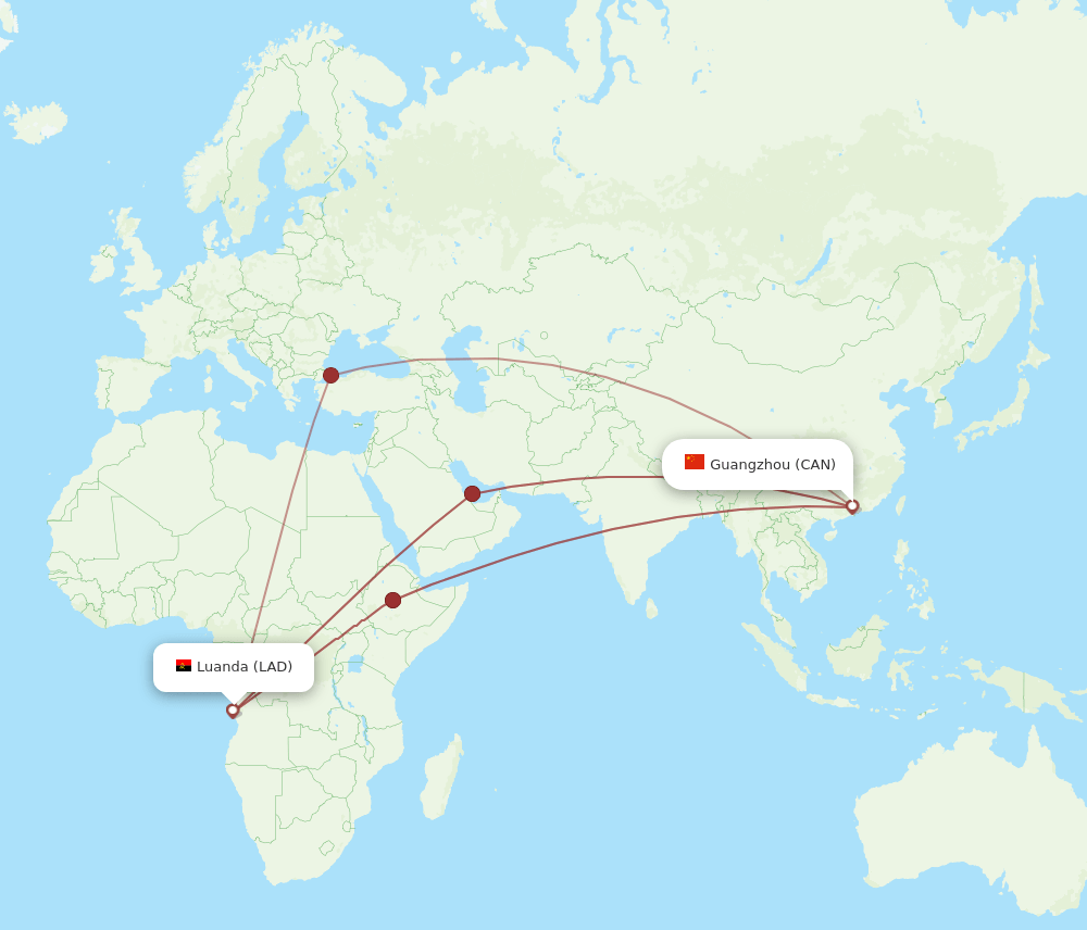 CAN-LAD flight routes