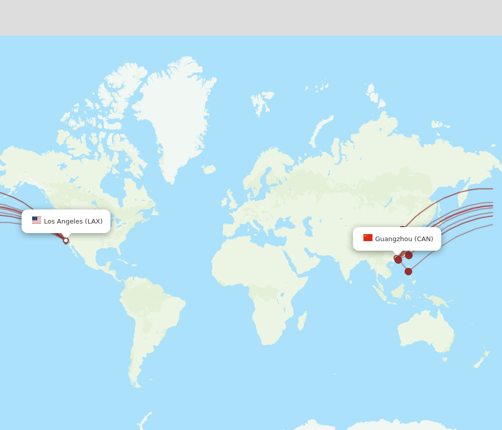 CAN-LAX flight routes