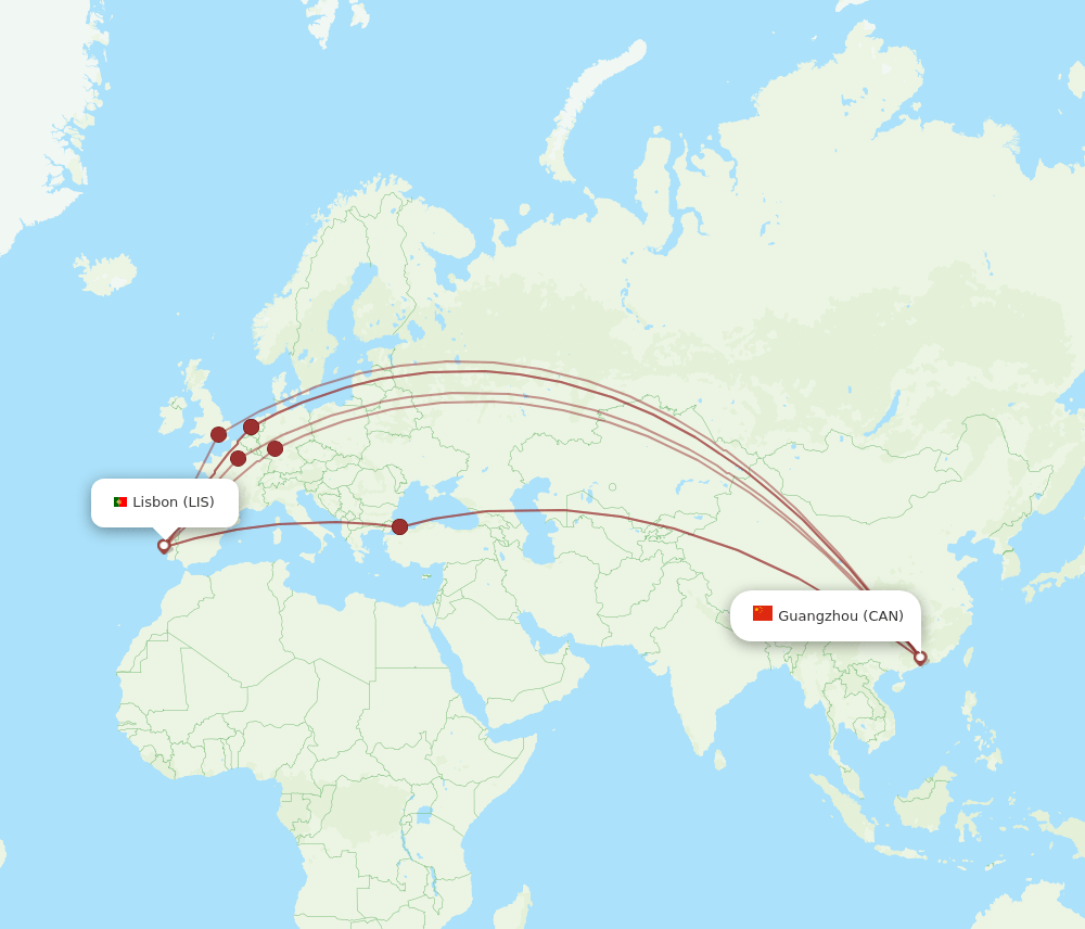 CAN-LIS flight routes