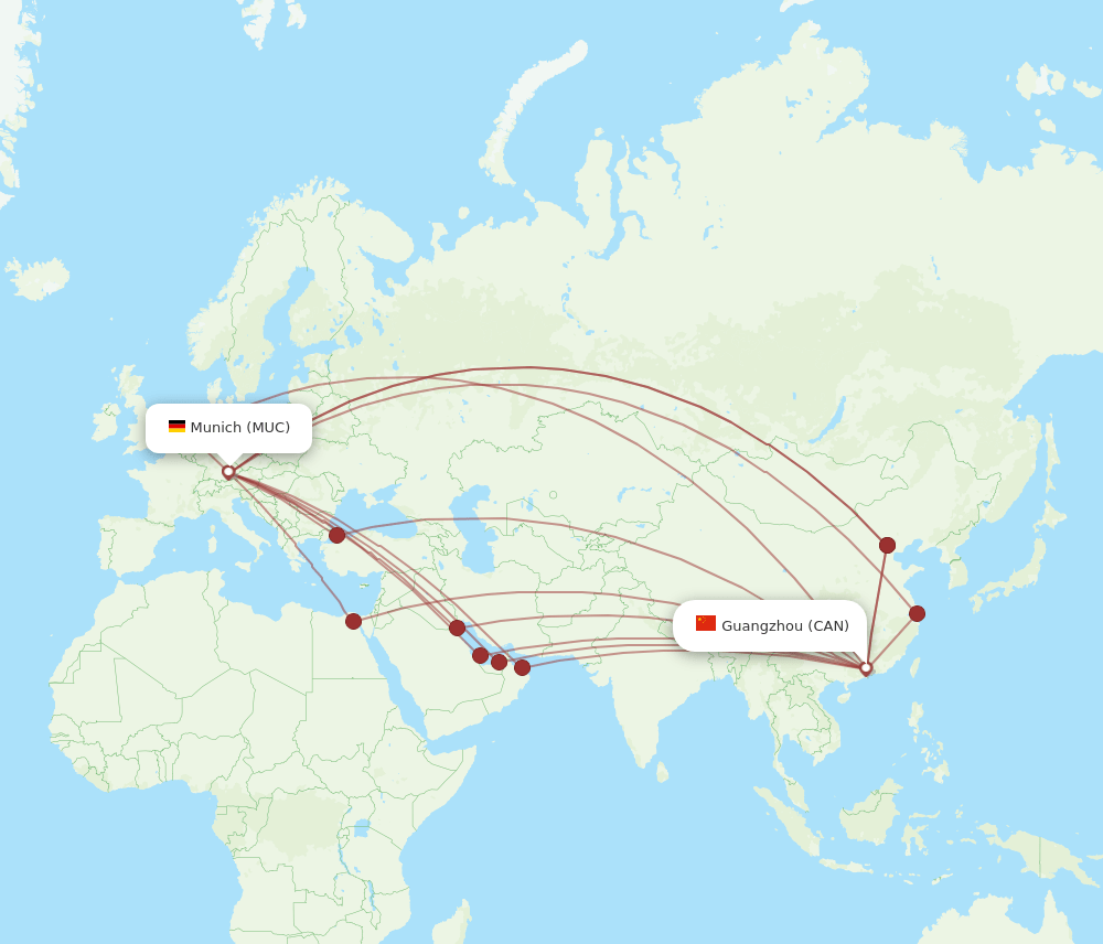 CAN-MUC flight routes