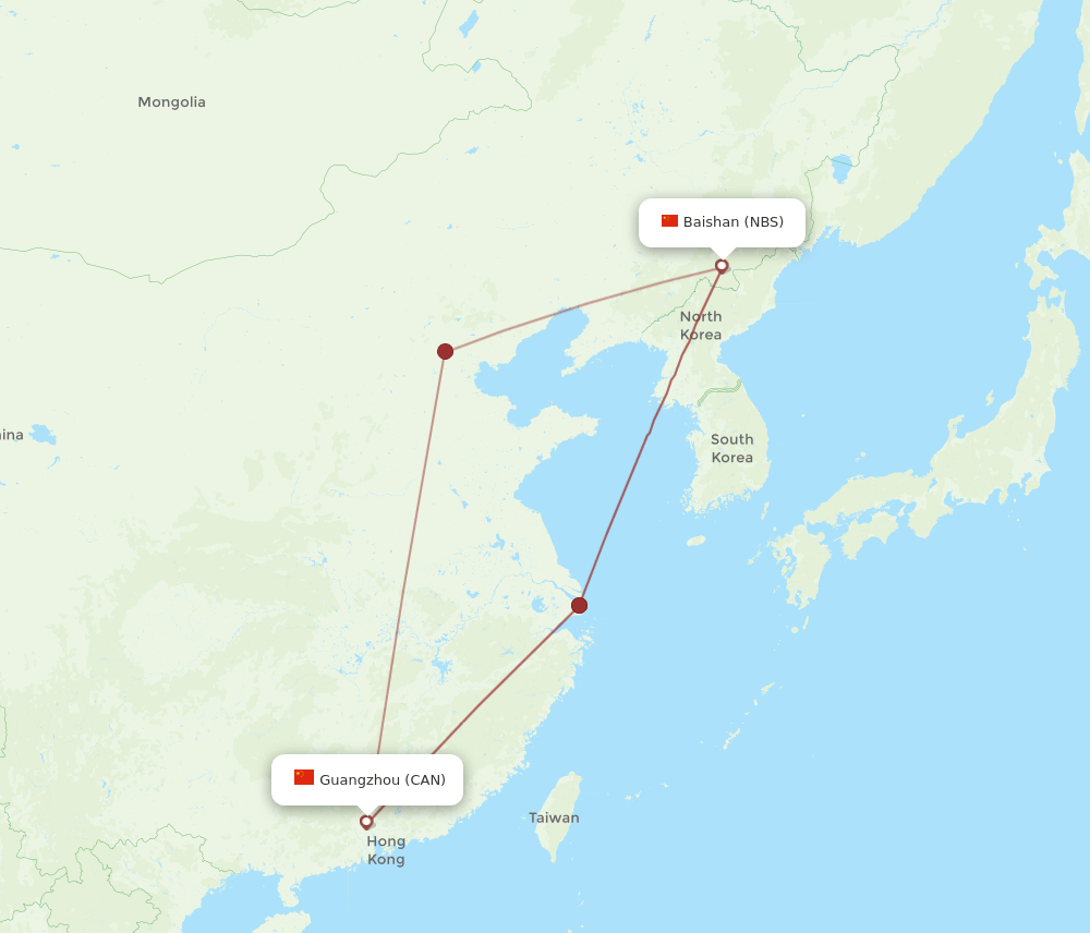 CAN-NBS flight routes