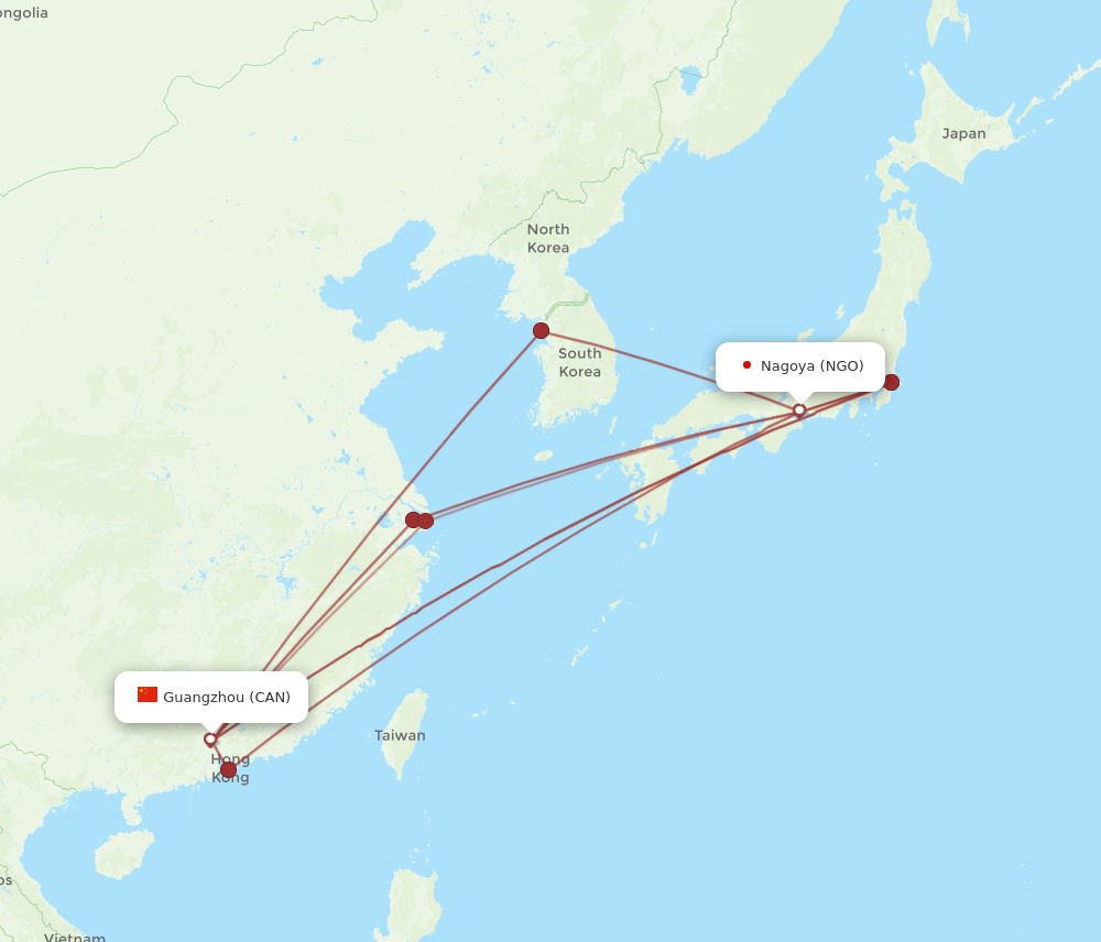 CAN-NGO flight routes