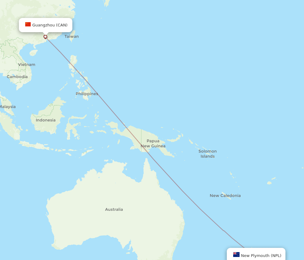 CAN-NPL flight routes