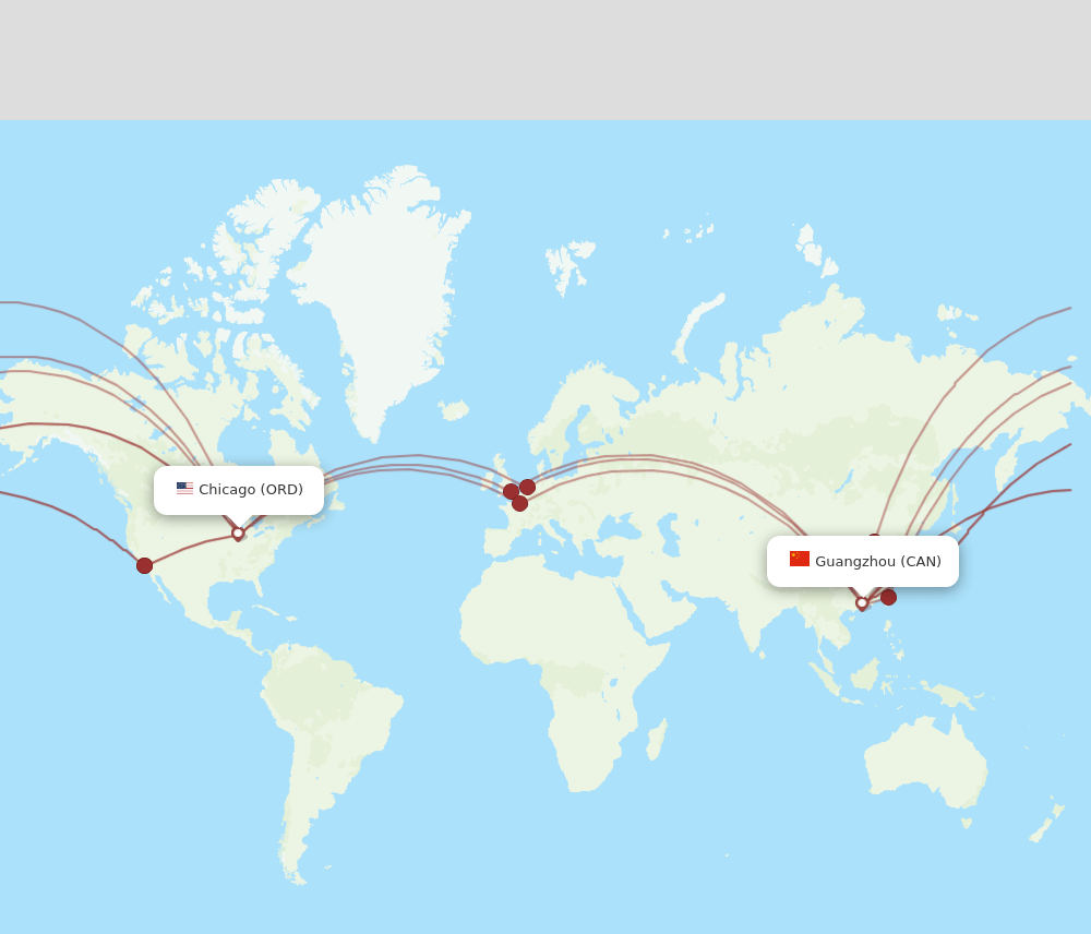 CAN-ORD flight routes