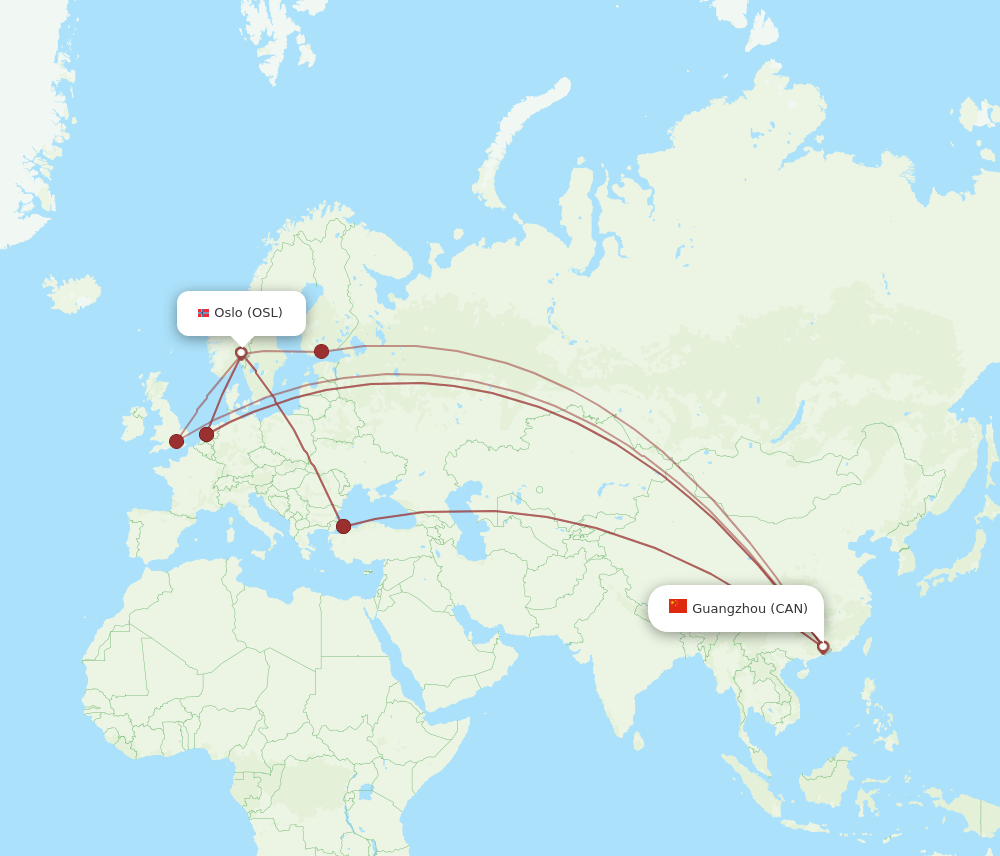 CAN-OSL flight routes