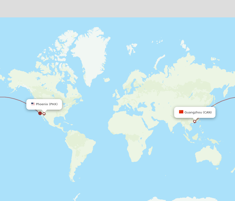 CAN to PHX flights and routes map