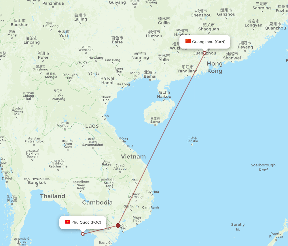 CAN-PQC flight routes
