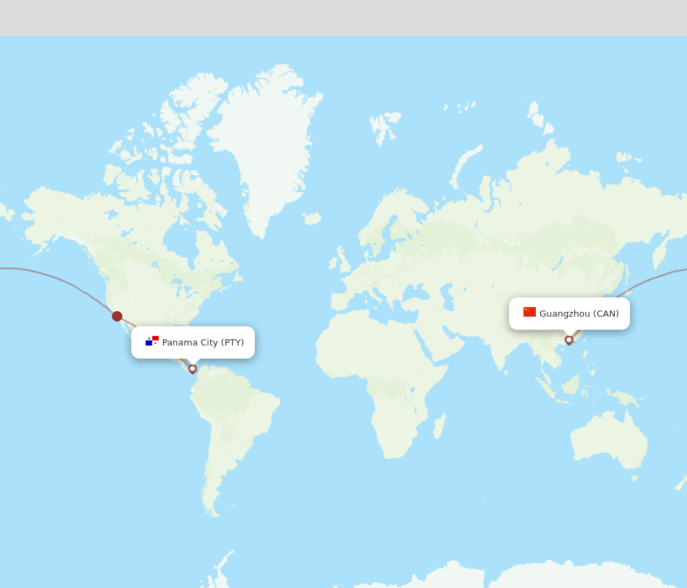 CAN-PTY flight routes