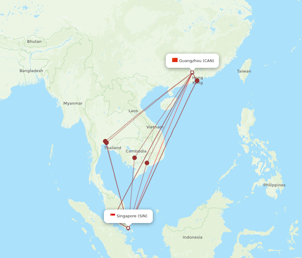 CAN-SIN flight routes