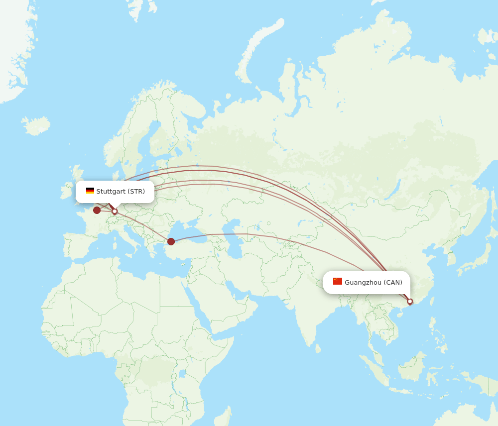 CAN-STR flight routes