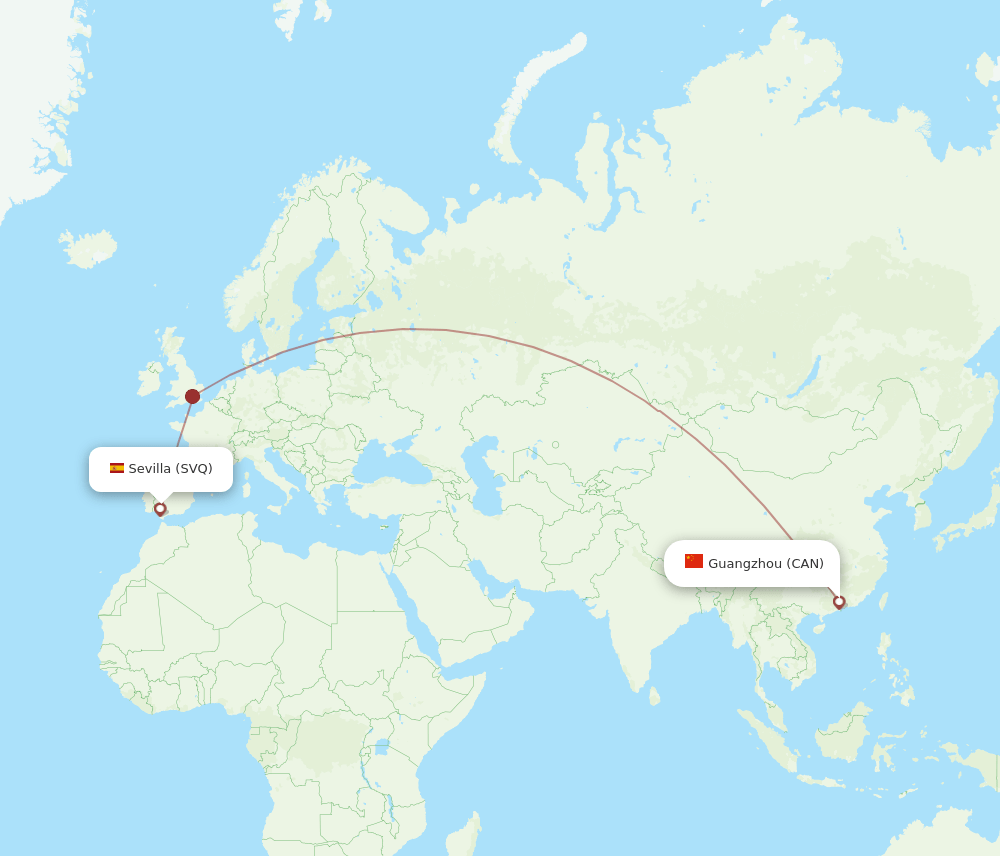CAN-SVQ flight routes