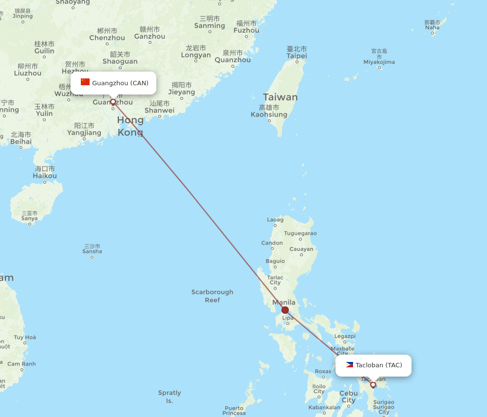 CAN-TAC flight routes