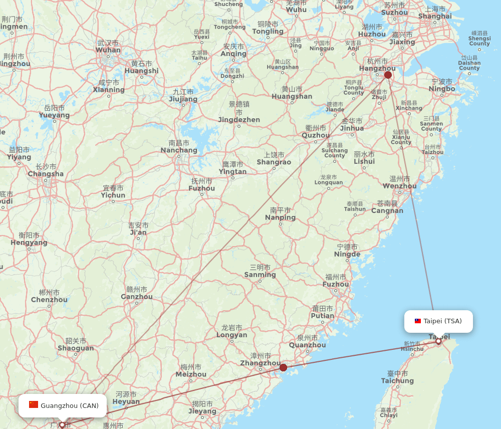 CAN-TSA flight routes