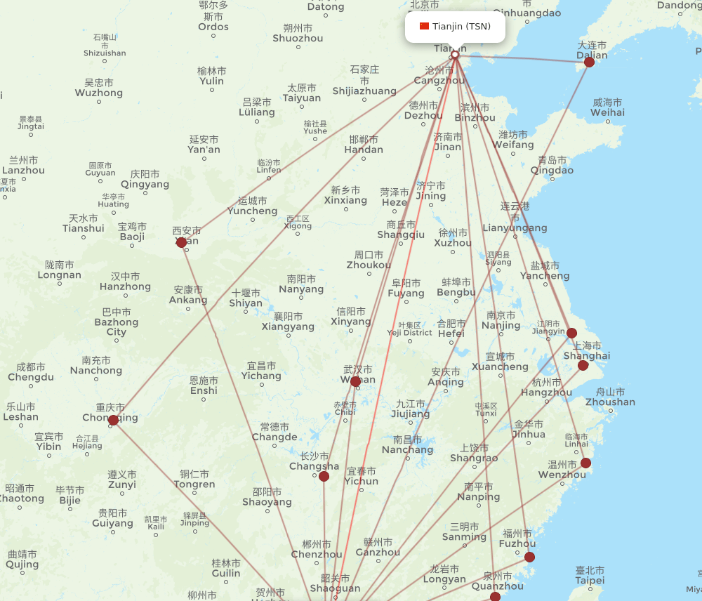 CAN-TSN flight routes