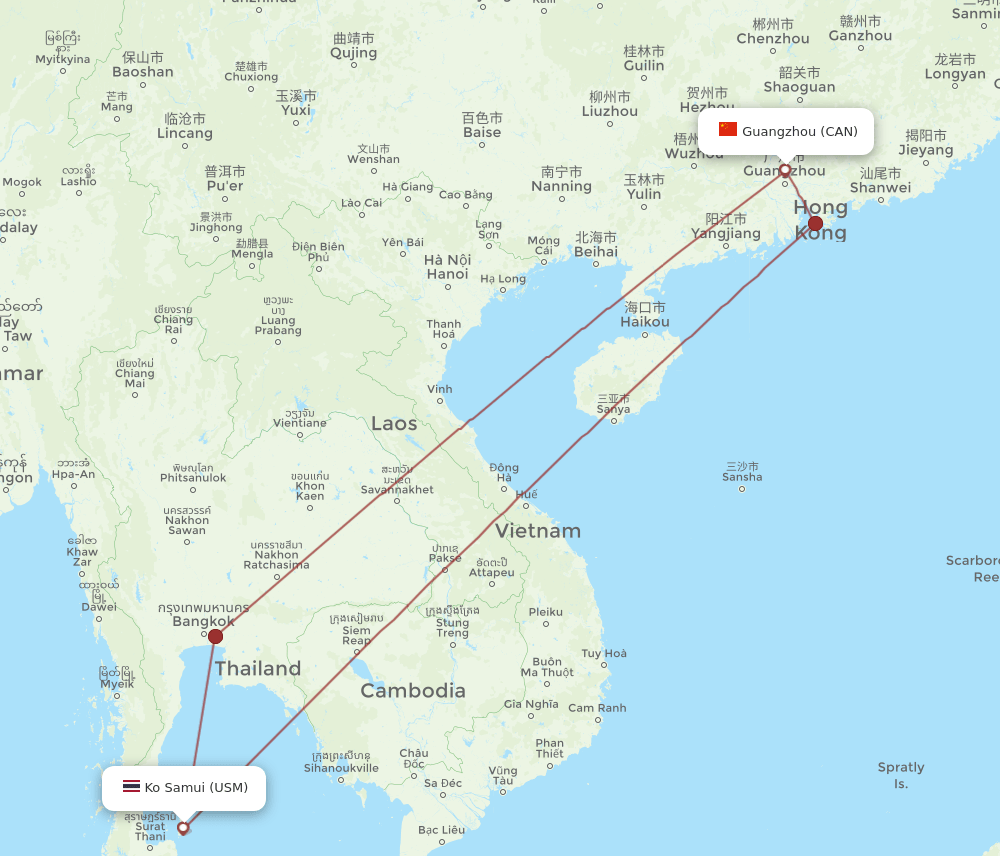 CAN-USM flight routes