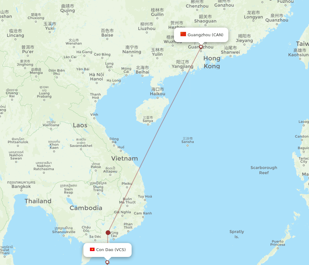 CAN-VCS flight routes