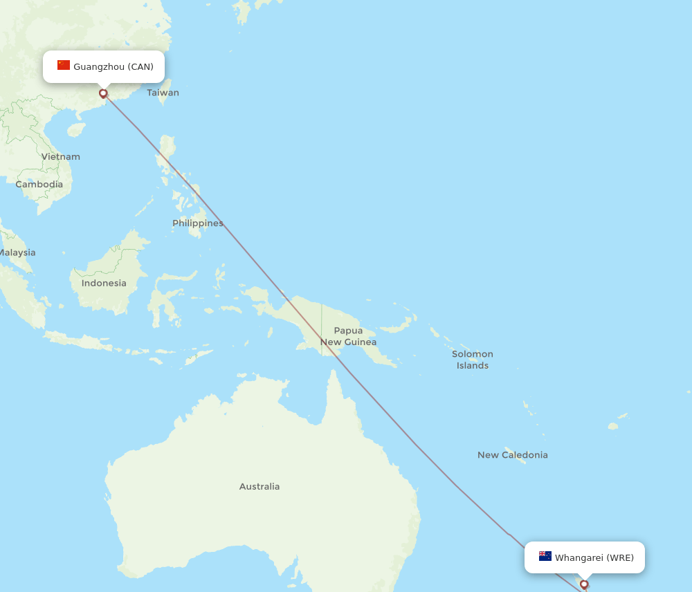 CAN-WRE flight routes