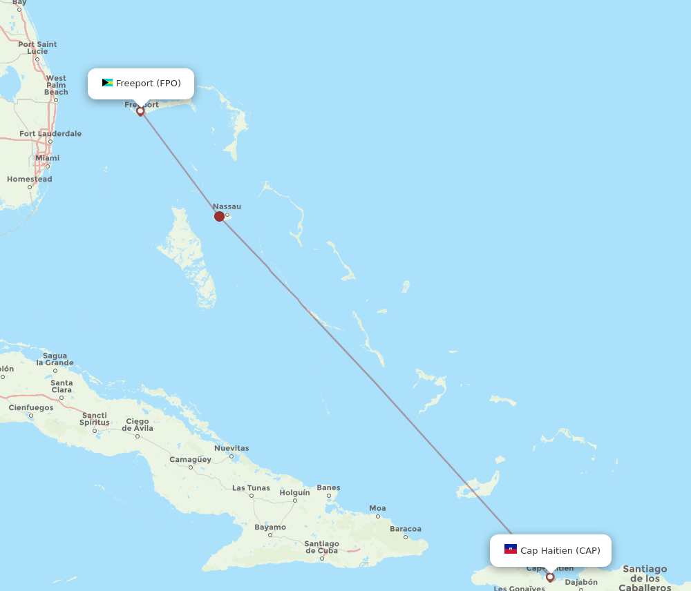 CAP-FPO flight routes