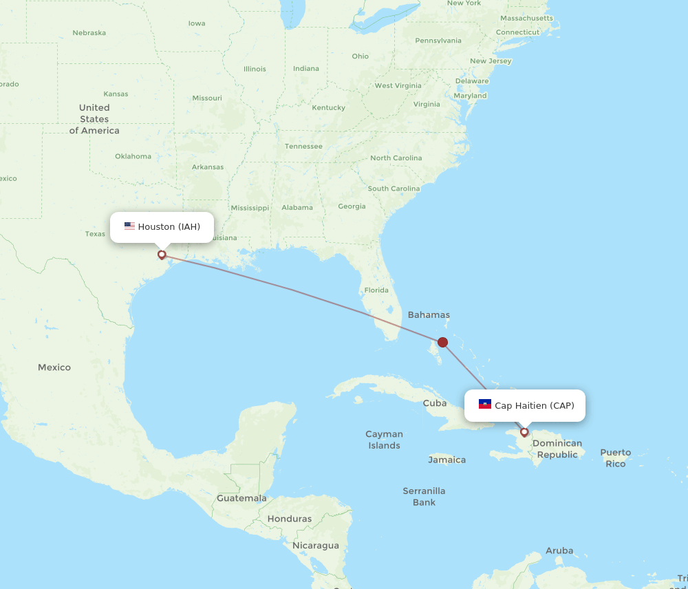 CAP-IAH flight routes