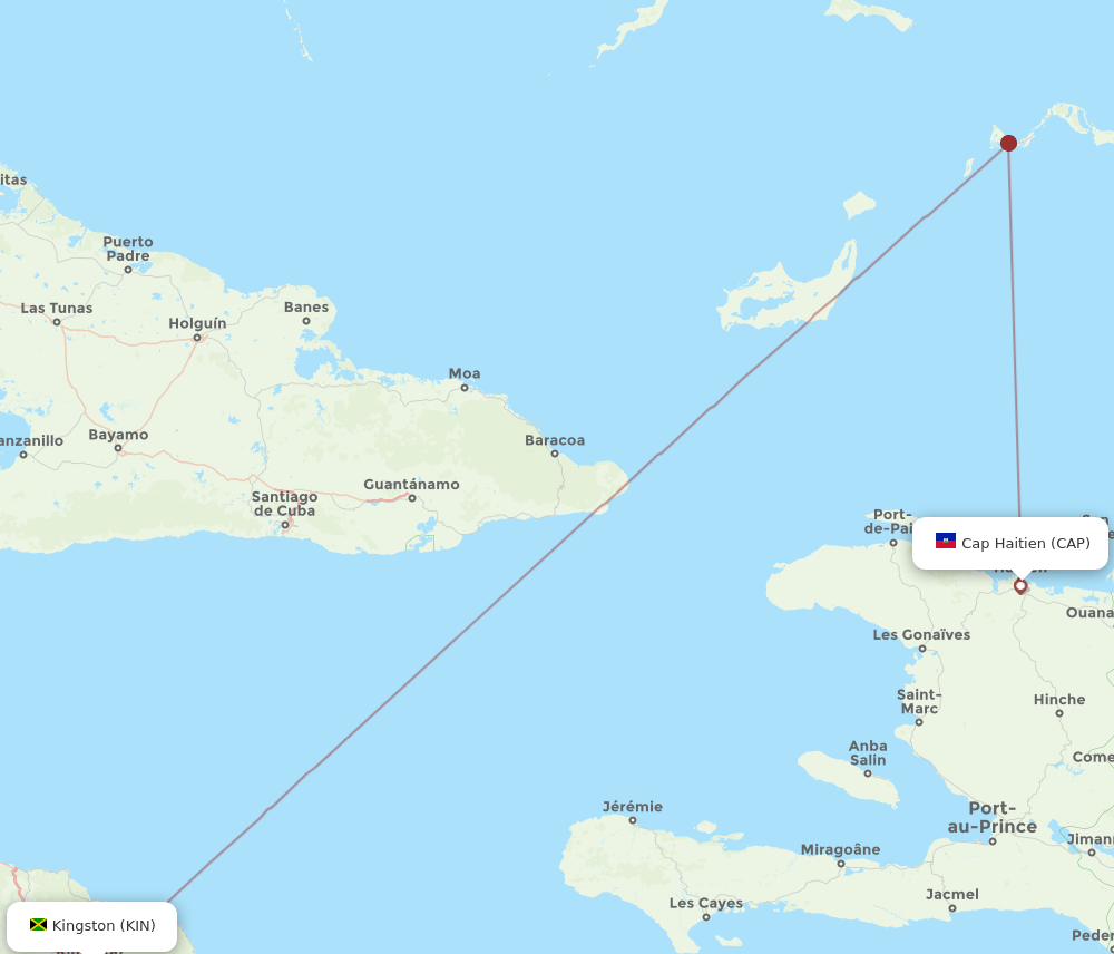 CAP to KIN flights and routes map