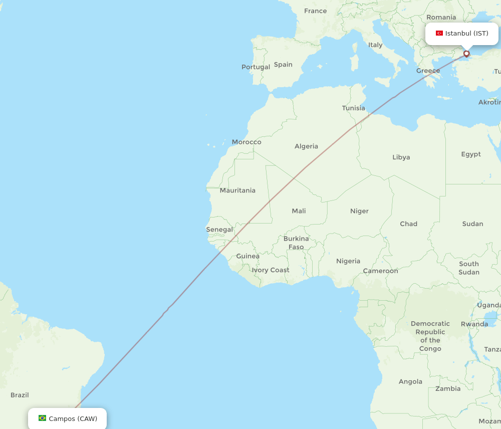 CAW-IST flight routes