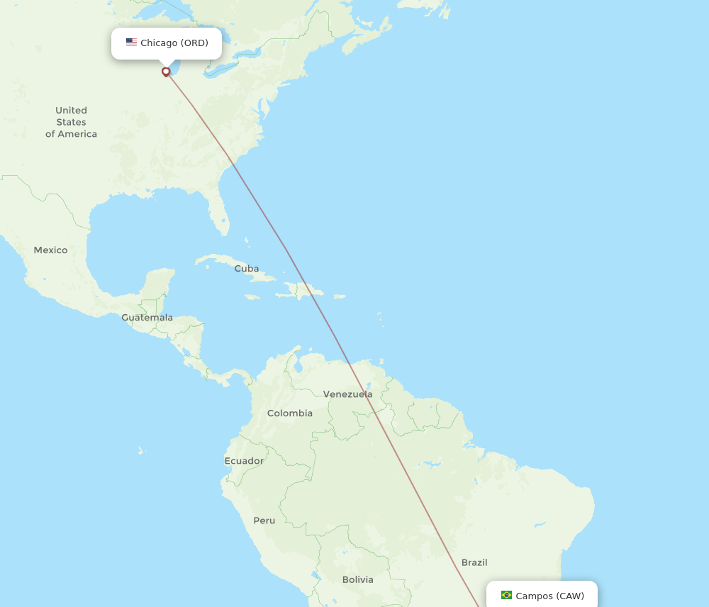 CAW-ORD flight routes