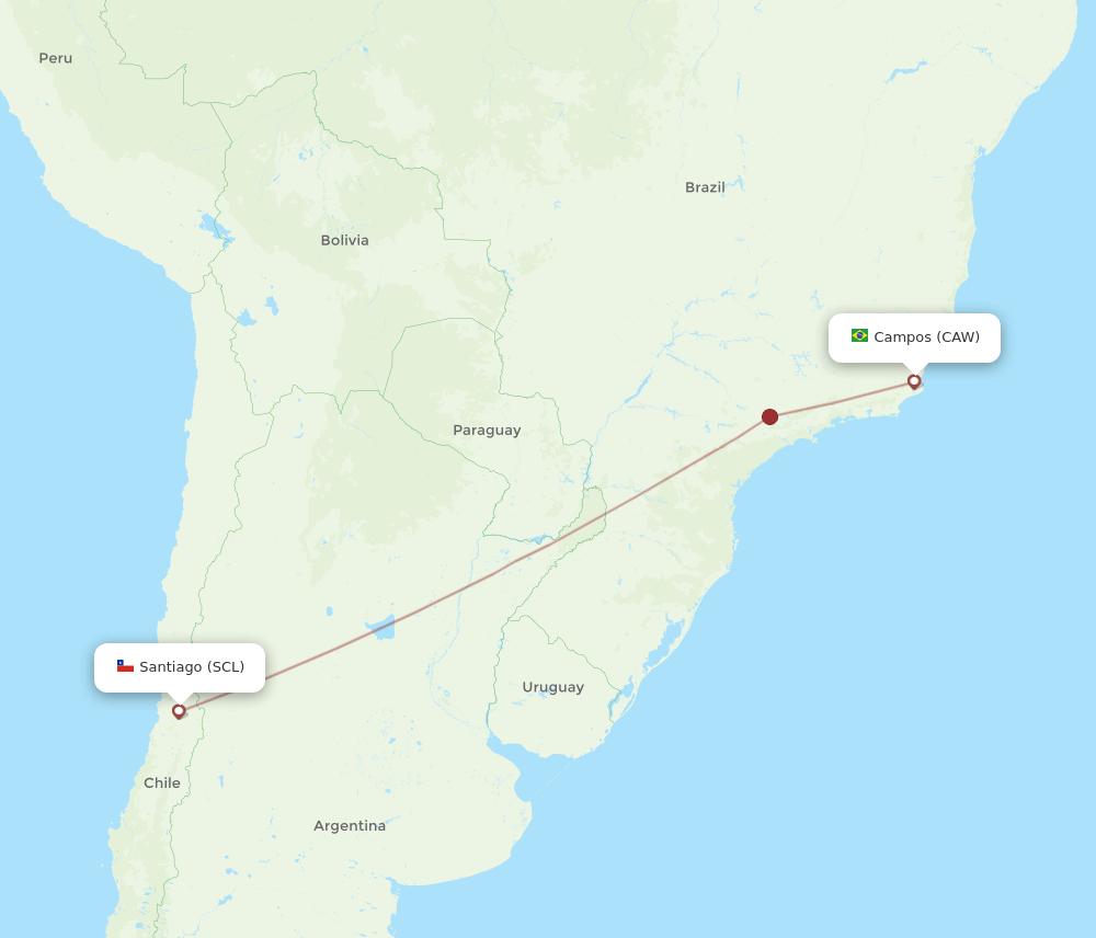 CAW-SCL flight routes