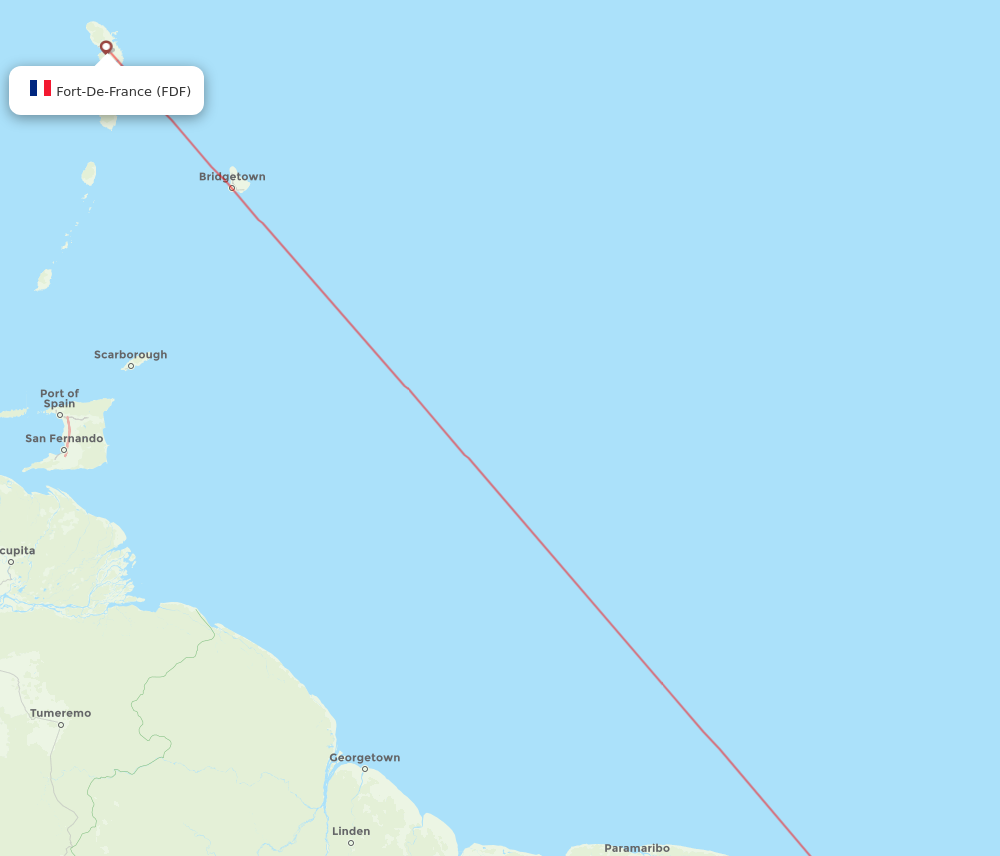 CAY to FDF flights and routes map