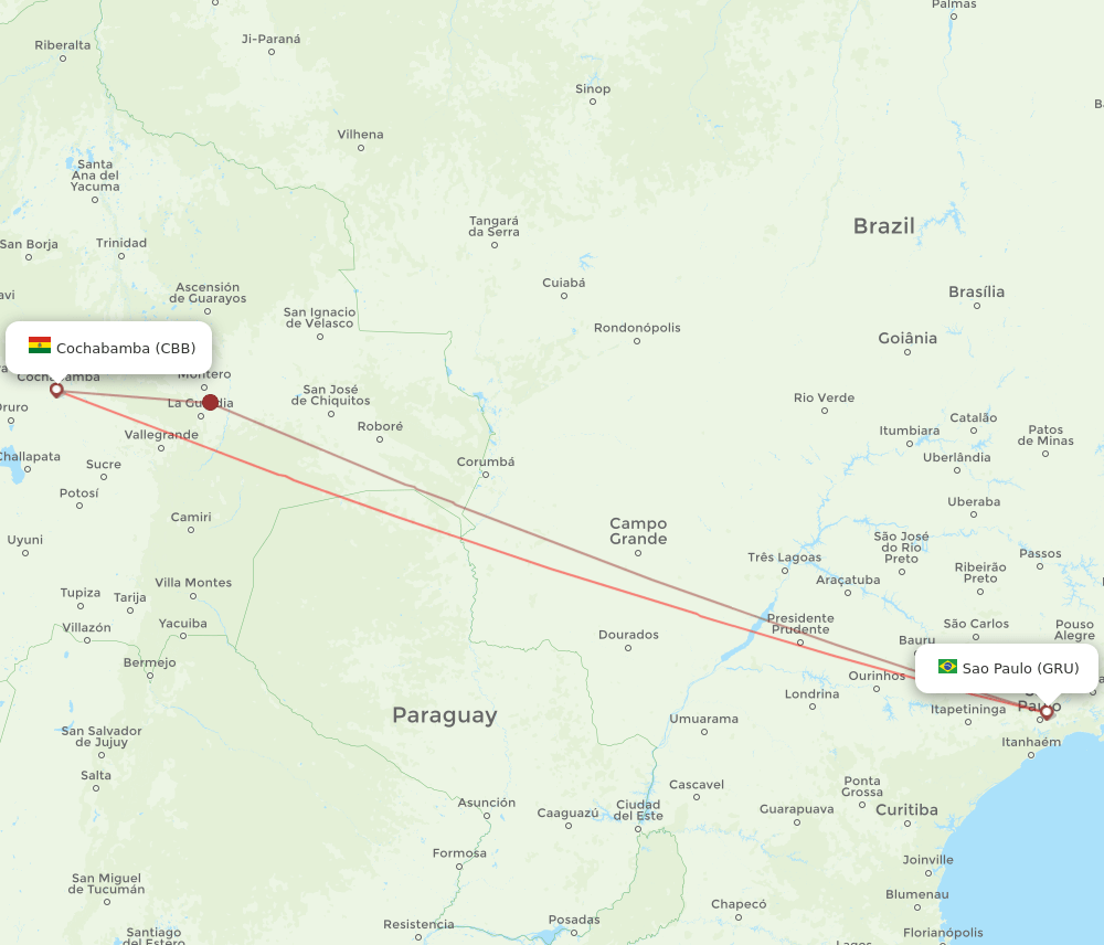 CBB-GRU flight routes