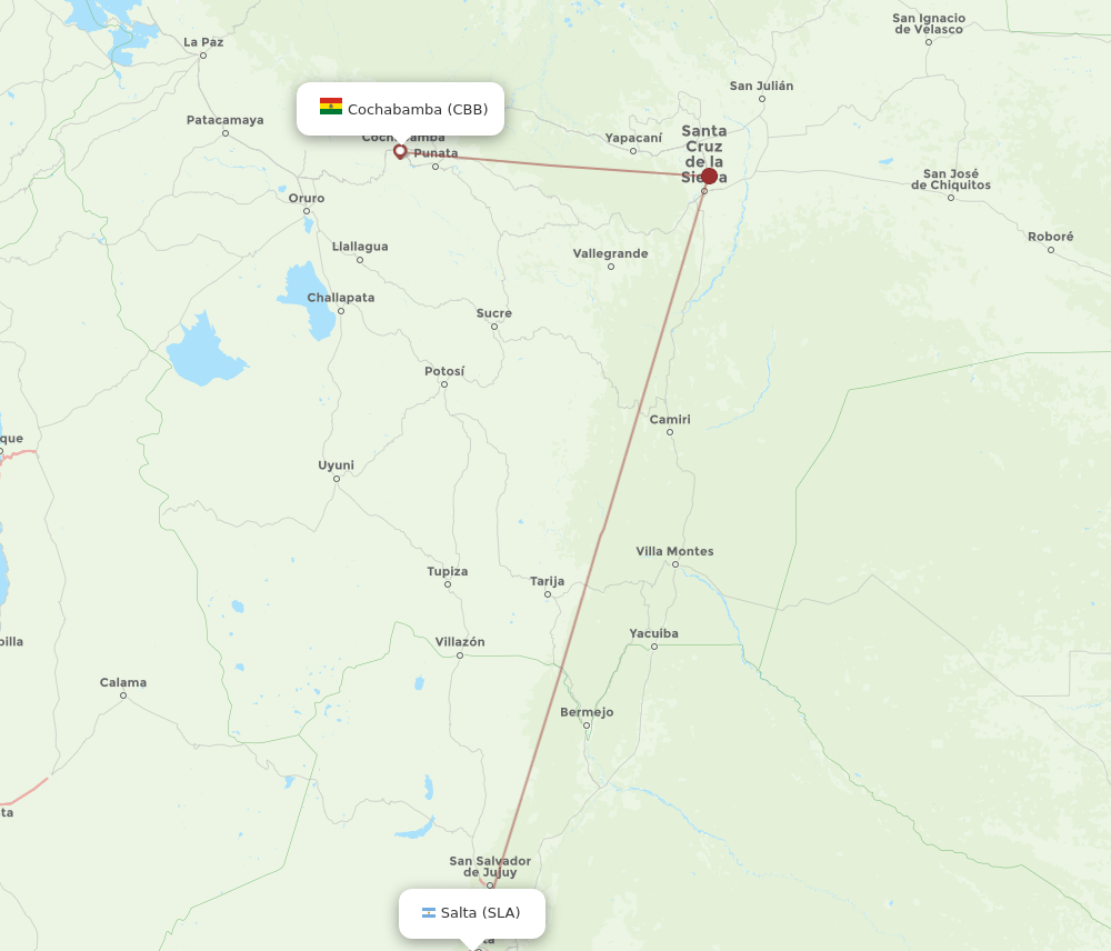 CBB-SLA flight routes