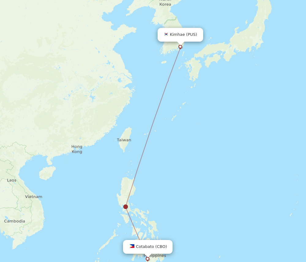 CBO-PUS flight routes
